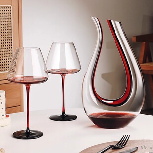 Red Bow Tie Burgundy Red Wine Glass Set Big Belly Household Accessible Luxury High-End Crystal Glass Wine Goblet