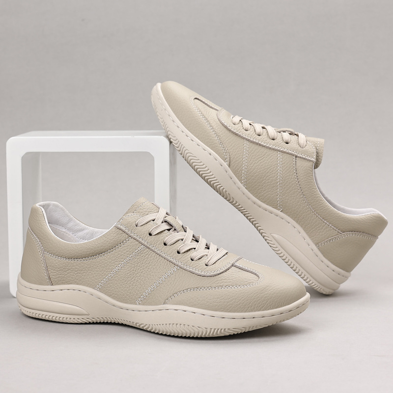 Piel de vaca de primera capa 2025 primavera nuevos zapatos de cuero casuales para hombres cuero para hombres transpirable suela suave zapatos de hombre de superficie suave zapatos