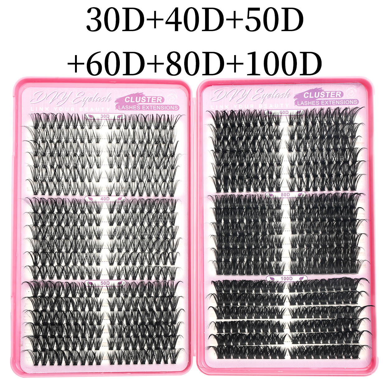 36 filas de 648 pestañas falsas 30D - 100D transfronterizas DIY Europa y América Amazon venta caliente conjunto de cabello segmentado gradiente