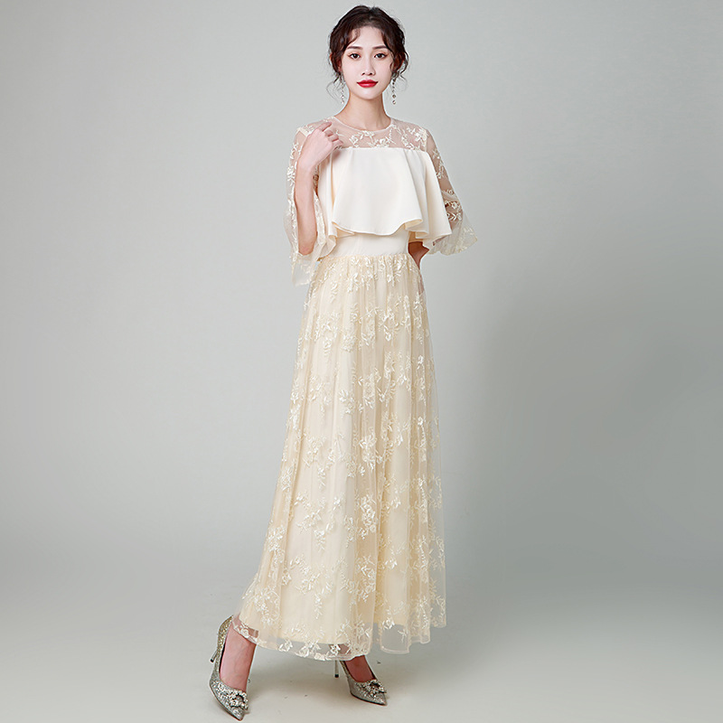 Vestido de las mujeres Sudeste de Asia shopee2024 nuevo largo elegante adelgazamiento manga larga generalmente usable vestido de Dama