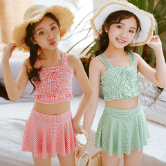 Children's swimsuit, girl's one-piece cute baby set of two, middle child simple style, subswimwear factory wholesale