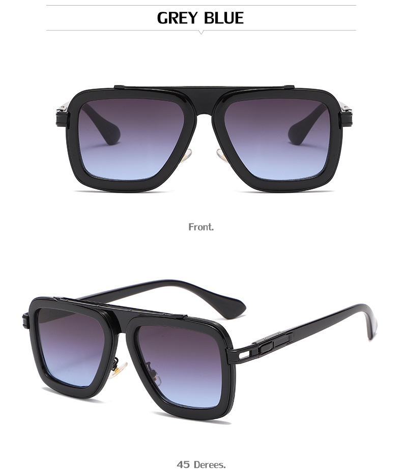 60g Weight Full Frame Glasses Structure Sunglasses Classification PC, UV400 Protection Lens Material Square Glasses Style Travel, Fishing Occasion Solid Color Pattern All Seasons Season Women's Gender Casual, Elegant, Lady Style Grey Color Casual Elegant Lady Solid Color PC UV400 Protection Square Full Frame Men's Sunglasses 19