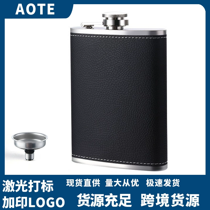 8oz из нержавеющей стали винный горшок из нержавеющей стали портативный открытый нержавеющая сталь русская кожаный винный горшок бутылка