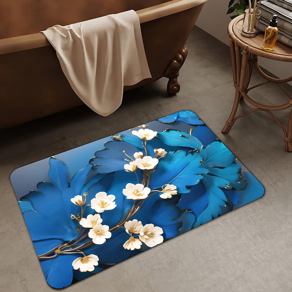 Alfombrilla de barro de diatomeas de flores tridimensionales de lujo ligero transfronterizo, alfombrilla de baño, alfombrilla de pie absorbente y antideslizante para el hogar, alfombrilla de entrada