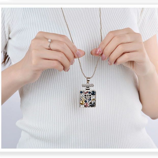 Nuevo estilo coreano joyería creativa botella de perfume versátil elegante suéter cadena collar largo accesorios Ventas Directas la fábrica