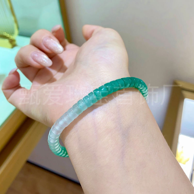 天然非洲翠直切药片6mm珠串阳绿高端手链礼物新宠直播批发货源|undefined