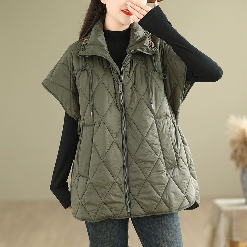 Elite vest for leisure, jacket, drawstring, loose fit, fitted