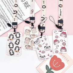 Anti-lost embossed cartoon card holder durable wholesale student bus subway access card protective cover foreign trade campus card bag