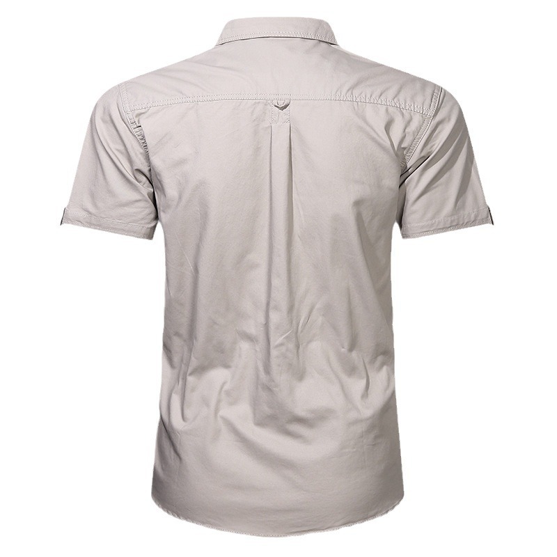 Camisas de hombre transfronterizas de verano de hombre de manga corta, camisas militares de nuevo tamaño grande, camisas casuales coreanas, camisas delgadas