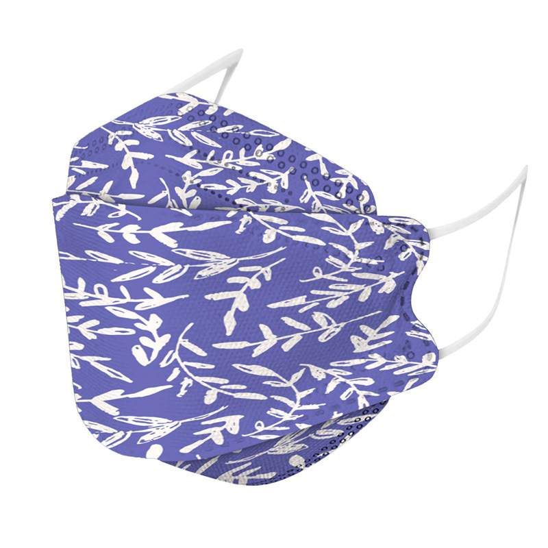 94 máscara protectora desechable de cuatro capas impresión en color máscara de boca de pescado de moda 3D máscara facial