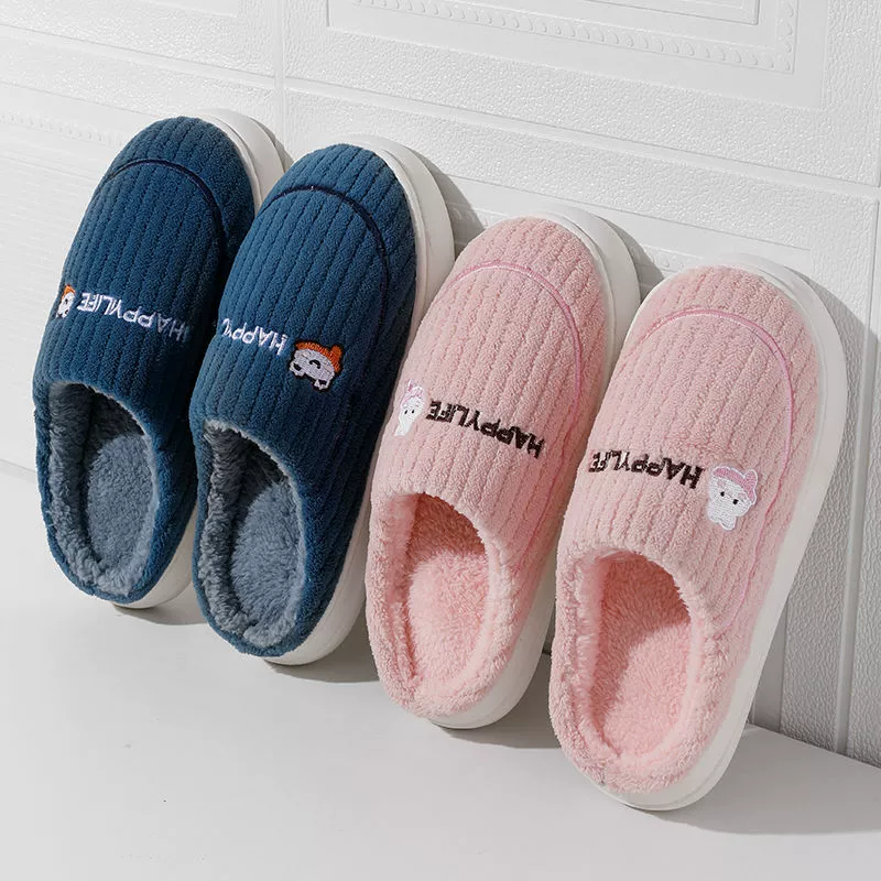 Хлопковые тапочки для женщин, осенне-зимние домашние тапочки на толстой подошве, теплые, утолщенные, на флисовой подкладке, парные тапочки, мужские хлопковые туфли оптом