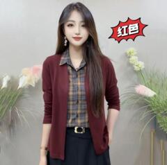 一件代发直播爆款2025秋季新款时尚假两件洋气百搭气质减龄上衣女