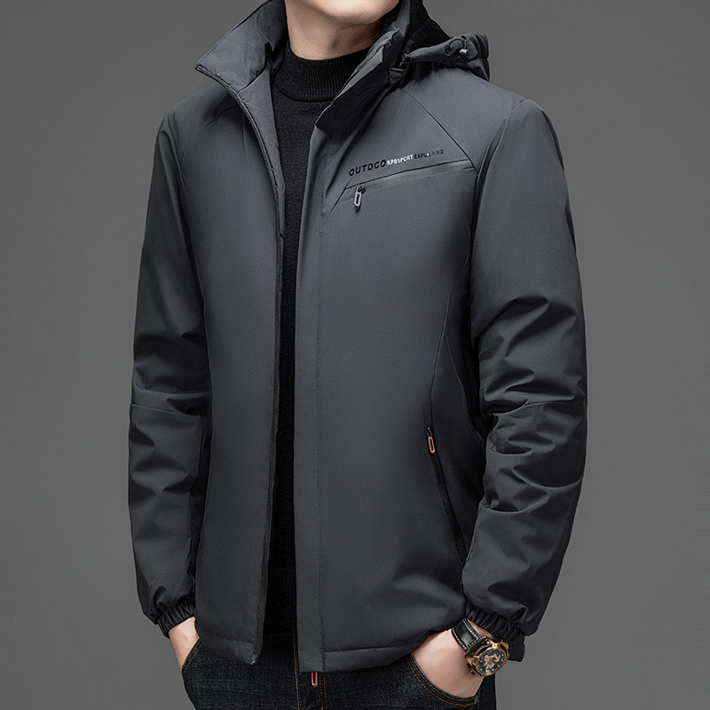 고급 겨울 자켓면 패딩 재킷 남성 기모 청소년 비즈니스 레저 통근 면화 패딩 따뜻한 남성 아빠 코트