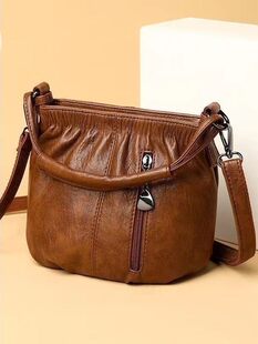 Genuine leather texture, fashionable soft leather, middle-aged mother's one-shoulder cross-body small bag 2024 new style women's cross-body bag
