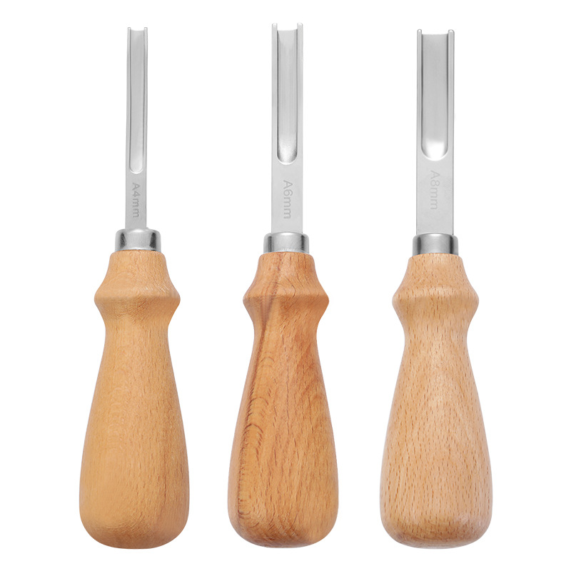 4/6/8mm pala de cuero herramienta de cuero tallado de cuero arte borde Peeler herramienta de cuero de boca ancha borde trimmer