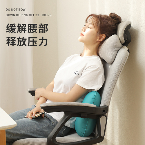 Travel air pressure inflatable pillow outdoor inflatable square pillow portable foldable cushion back support travel inflatable pillow wholesale