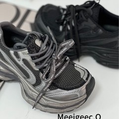 真皮轻便透气厚底增高老爹鞋女款2025春秋新款百搭显瘦休闲运动鞋