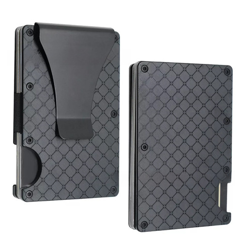 Cross-border foreign trade new multi-texture aluminum alloy card holder creative pattern RFID anti-skimming men's wallet money clip
