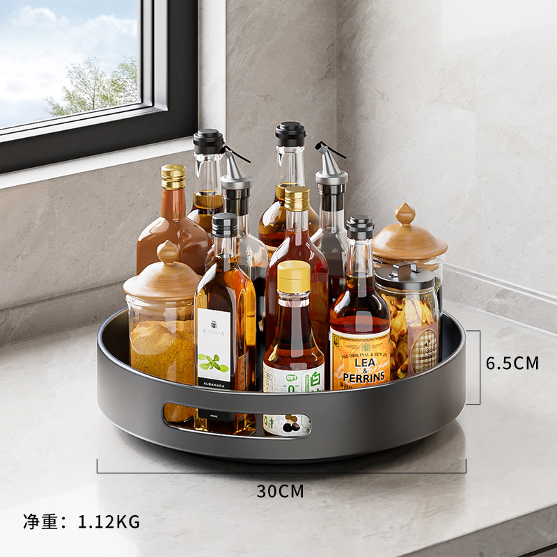 回転調味料ラック多機能キッチン収納棚キッチン単層二重調味料ラックデスクトレイ収納