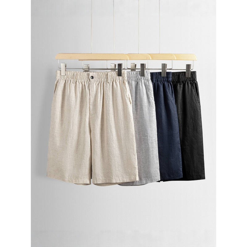 2026 Summer New Rain-Dew Linen Loose Men's Casual Shorts, Comfortable, Breathable, Versatile, Trendy Men's Shorts