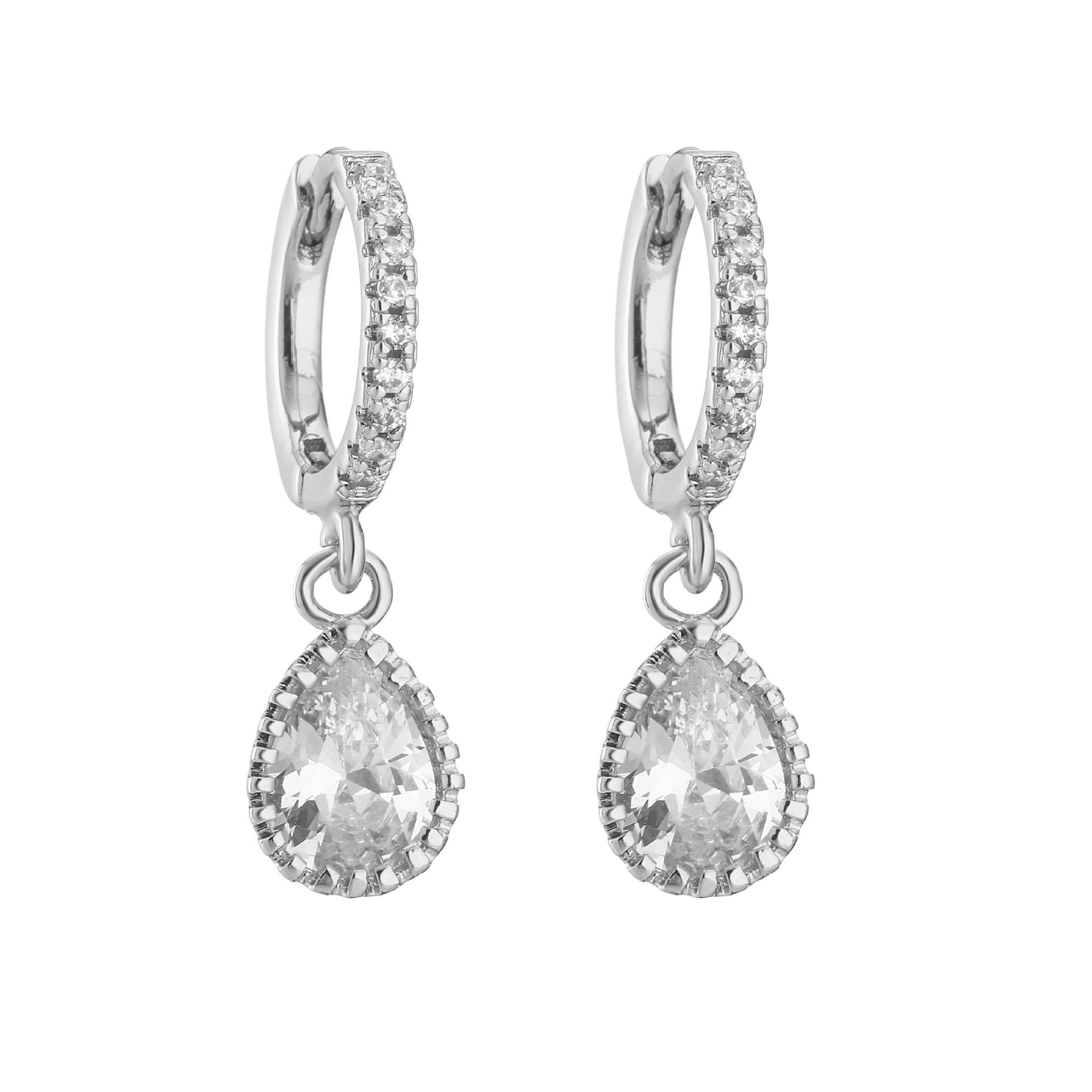1 Pair Quantity Daily Occasion 1 Pair Sweet Star Bear Heart Shape Copper Inlay Zircon Drop Earrings
