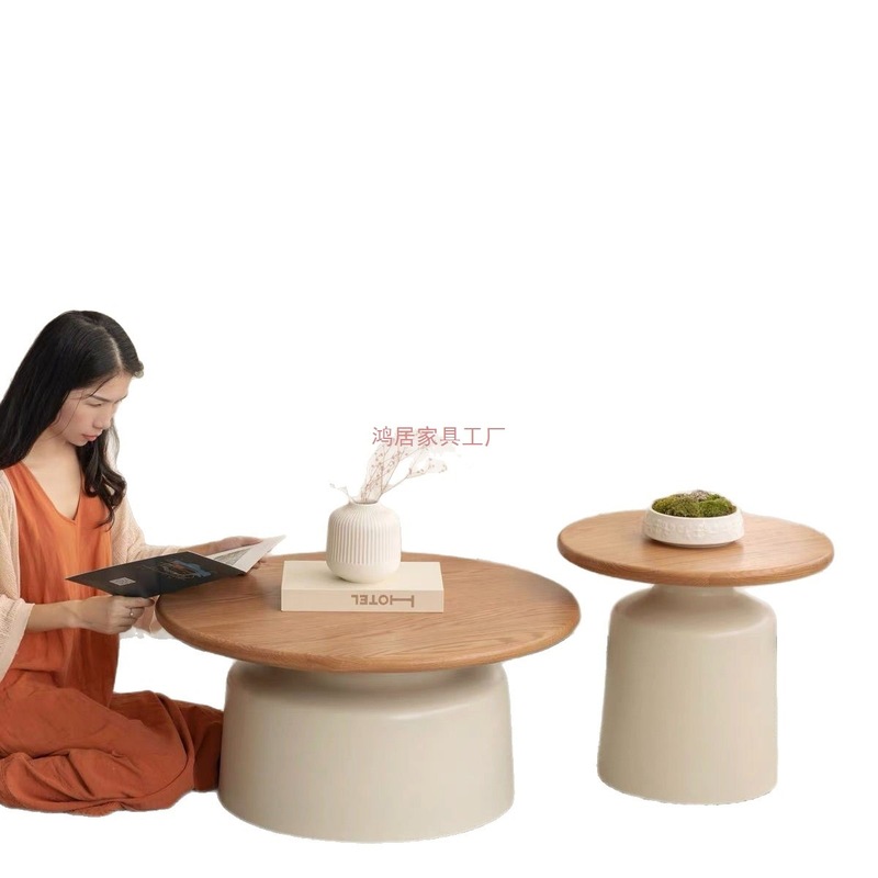 奶油风公寓茶几客厅家用小户型简约网红铁艺圆形马提尼民宿茶几|undefined