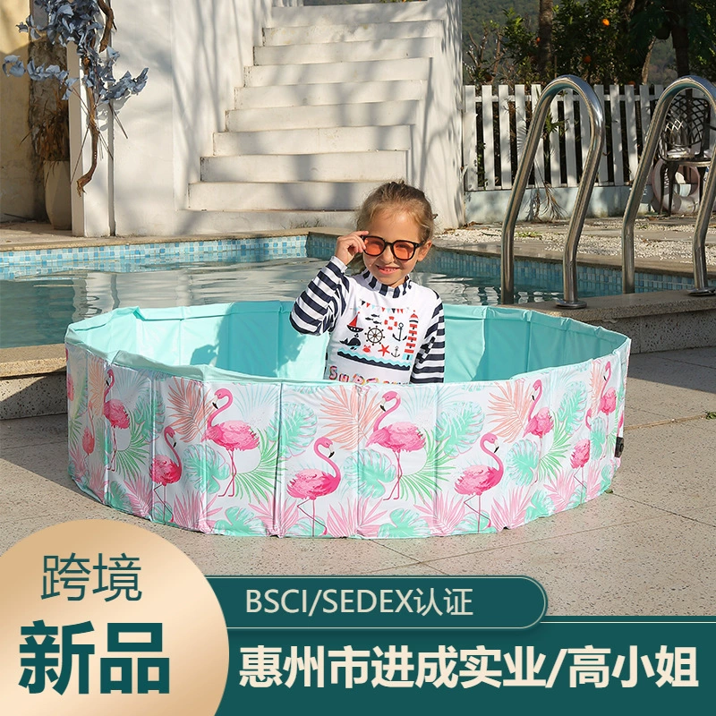 Трансграничный хит продаж, бесплатный надувной бассейн для домашних животных, складной бассейн для ванны, 120 см, деревянный складной бассейн