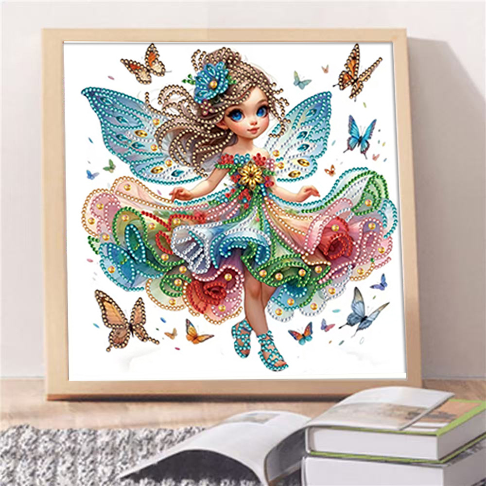 Pintura de Diamantes 5D con Forma Irregular de Princesa de Fantasía, Pintura de Diamantes DIY, Pintura de Diamantes con Puntos de Cristal, 30×30