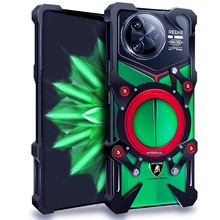 适用于红米K70 k80系列金属手机壳保护壳新潮旋转支架镂空边框