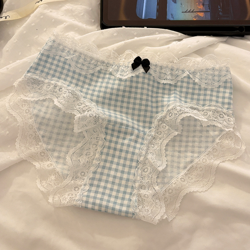 内裤女生纯棉10A抗菌全棉加长裆2025新款甜美碎花中腰少女三角裤|undefined