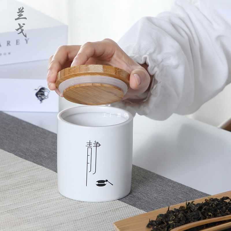 A5L Ding Kiln White Porcelain Tea Canister Tea Set Accessory Household Storage Can Ceramic Tea Storage Jar Sealed Canister Pu'er Tea Box