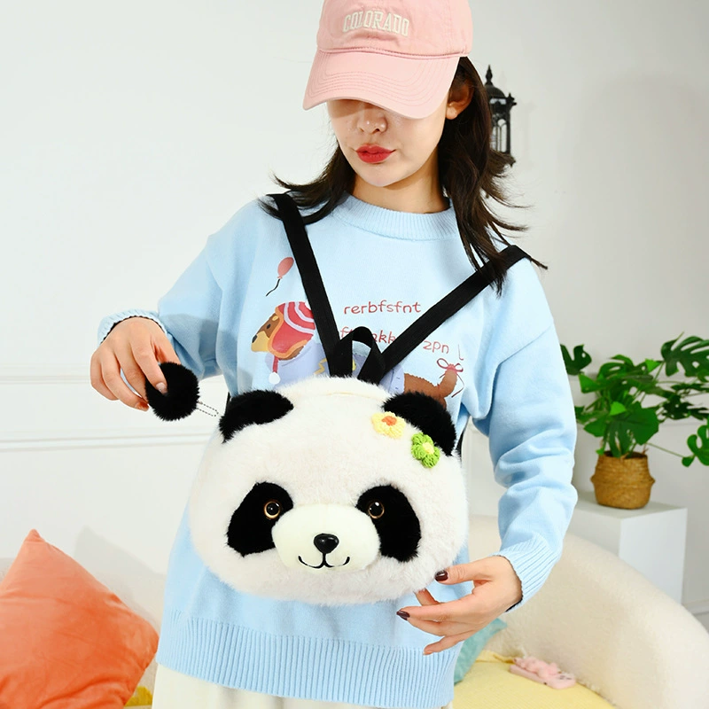 Plush backpack, cartoon card holder, doll, bag, panda