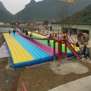 Popular Bridge Amusement Facilities in Scenic Spots and Farms, Outdoor Temple Fair Swing Bridge Inflatable Air Cushion