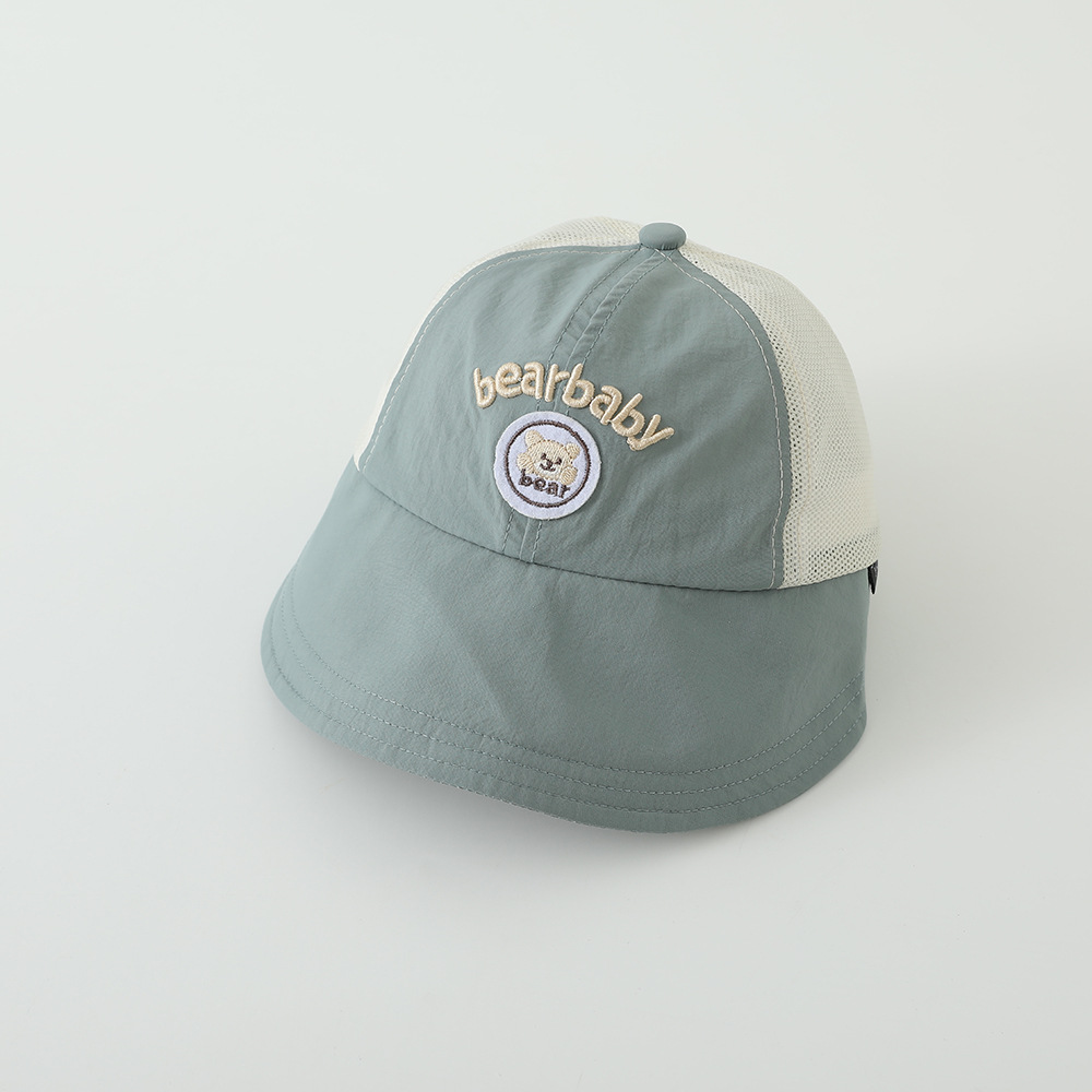 Sombrero de bebé primavera y verano estilo fino de secado rápido y transpirable sombrero de protección solar de ala grande sombrero para el sol lindo para bebés versión coreana