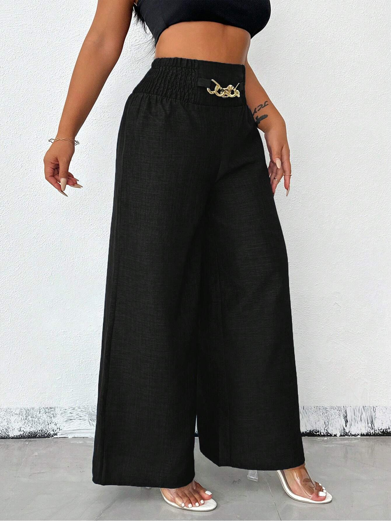 273g Weight Straight Pants Pants Length Polyester Fabric Type Low Waist Waist Line Casual Pants Pants Type Inelastic Elasticity Holiday Occasion Loose Fit Type Solid Color Pattern 2025 Spring and Summer Season Women's Gender Streetwear Style Women's Holiday Streetwear Solid Color Straight Pants Casual Pants 5