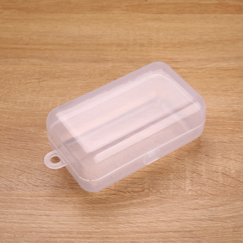 Venta caliente 5 piezas de joyería rectangular transparente con tapa, embalaje, caja de plástico, piezas de caja de almacenamiento de herramientas, caja vacía de PP al por mayor