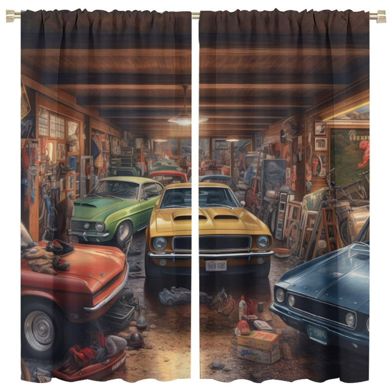 Cross-Border Wholesale Cartoon Retro Barn Farm Style Vintage Car Digital Print Curtains for Bedroom and Living Room Manufacturer Cross-Border Wholesale Cartoon Retro Barn Farm Style Vintage Car Digital Print Curtains for Bedroom and Living Room Manufacturer