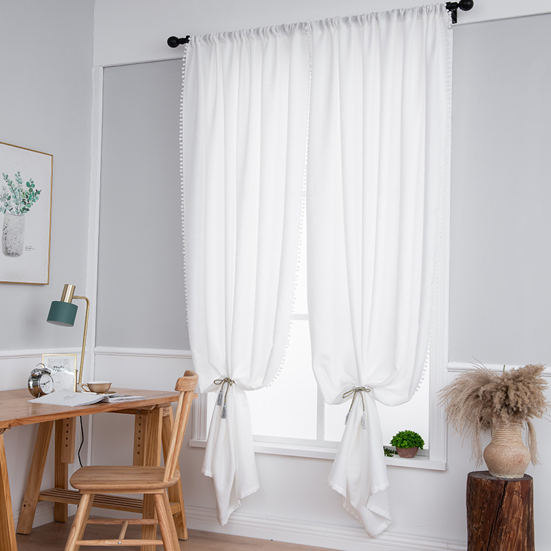 2021新款 跨境专供 客厅卧室工程家装批发窗帘成品窗纱|ms