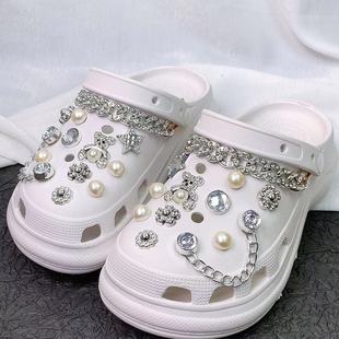 Cross-border new fitting hole shoes diy accessories shoe buckle detachable shoes silver bear five-pointed star accessories suit