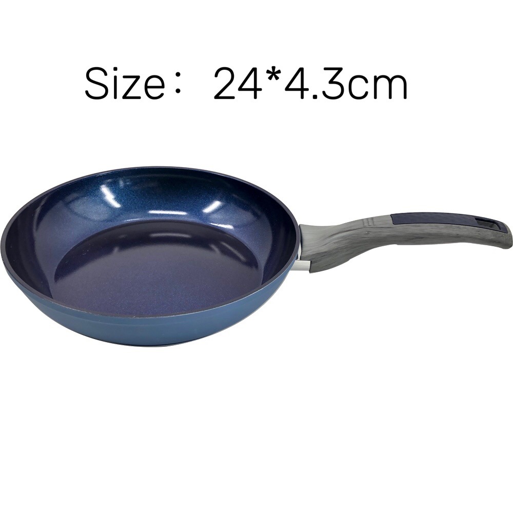 Fábrica directa imitación de fundición de aluminio antiadherente panela recubierto de cerámica azul salsa de leche de salsa