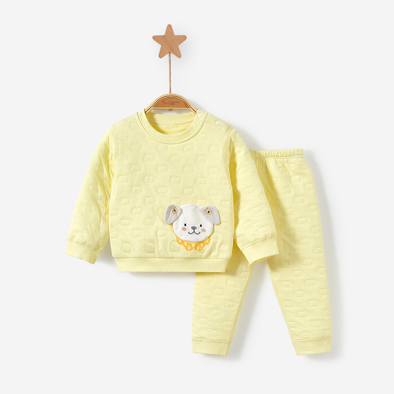 Ropa interior térmica para niños otoño e invierno Bebé acolchado niños y niñas bottoming conjunto de dos piezas bebé otoño ropa pantalones largos traje