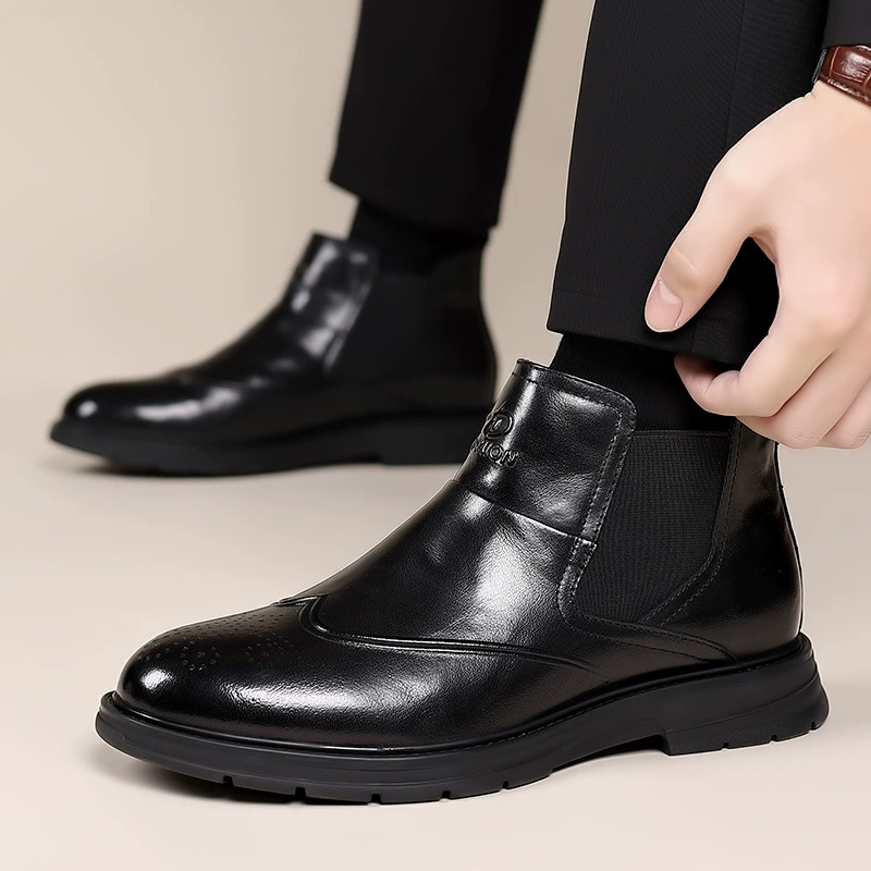 Martens, высокие челси, теплые туфли в английском стиле для отдыха, кожаные туфли