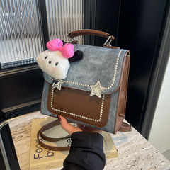 小眾設計復古女包2024新款時尚多功能雙肩背包百搭休閒單肩斜挎包