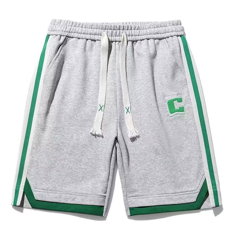 Pantalones de cinco puntos estadounidenses a rayas para hombres y mujeres, pantalones de baloncesto de moda de moda de verano para hombres