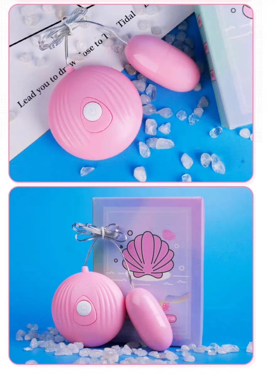 Small Shell Vibrating Egg with Variable Frequency, Pink TPE Mini Teaser with Battery — detail image 26