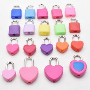 Factory Spot Supply Stationery Lock Mini Heart-Shaped Lock Plastic Square Lock Notebook Small Padlock Diary Small Lock
