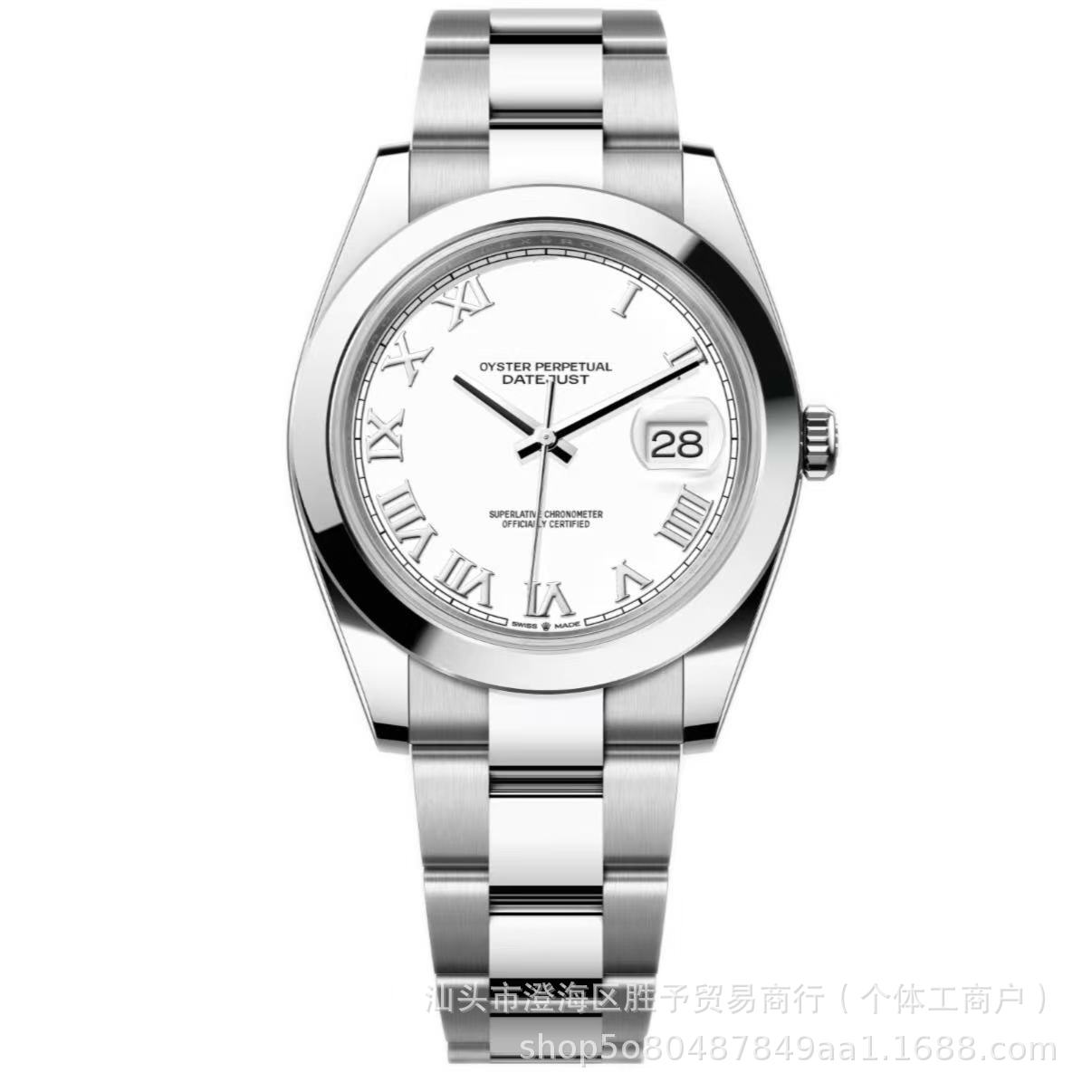 Fábrica C reloj de pulsera tipo diario de apertura de reloj de pulsera hombre correa de acero cara romana impermeable reloj mecánico automático completo