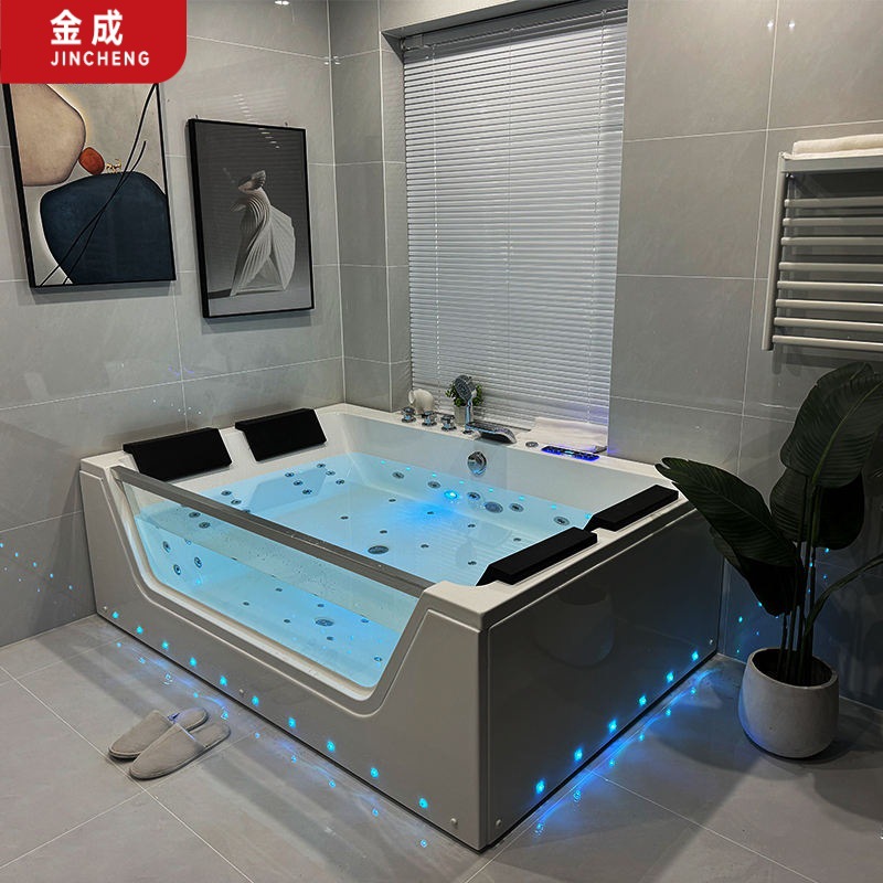 Jincheng Hot Sale White Massage Bathtub 170cm New Design Fast Shipping Ul Certification Apartment Bathroom Matching