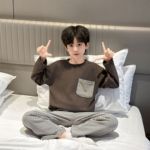 儿童男童女童睡衣秋冬亲子新款家居服中大童长袖男孩秋衣秋裤套装