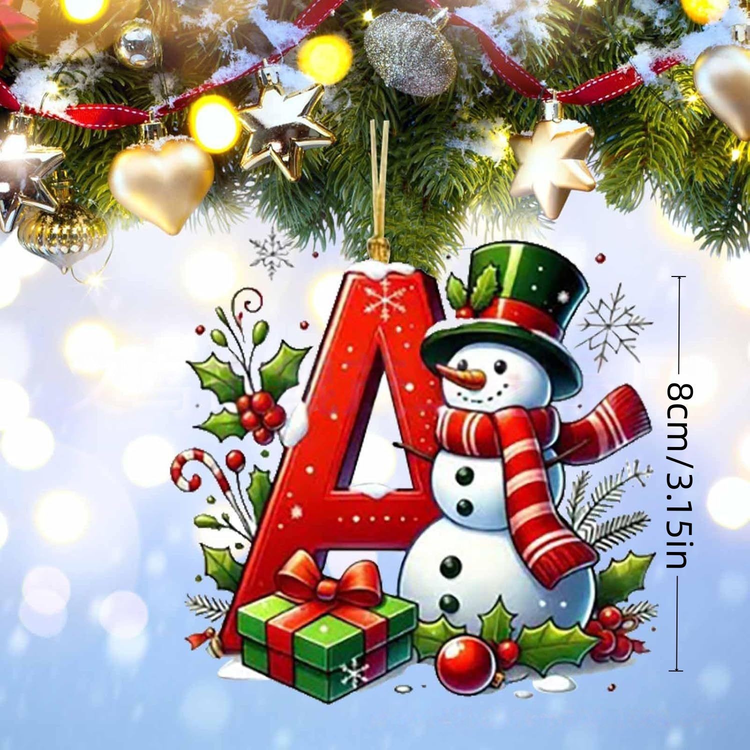 Cross-border Amazon bestseller: Christmas 26-letter snowman acrylic decorative party pendant